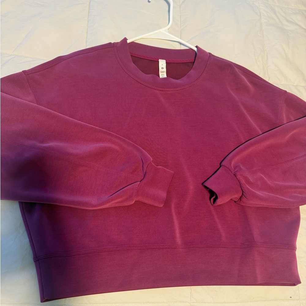 Lululemon Athletica Softstream Purple Crew Neck Sweater Cropped